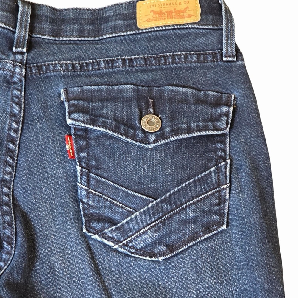 Levi's 525 Perfect Waist Bootcut Jeans Womens 8 M Dark Wash Stretch Denim - Picture 2 of 11